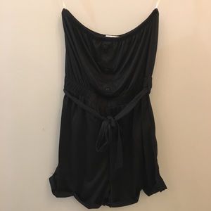 Strapless black romper